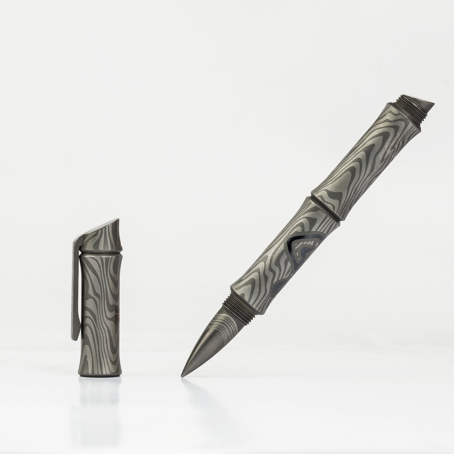 Streltsov.Art Pen Kamikaze Old Dragon - Titanium Damask Engraved